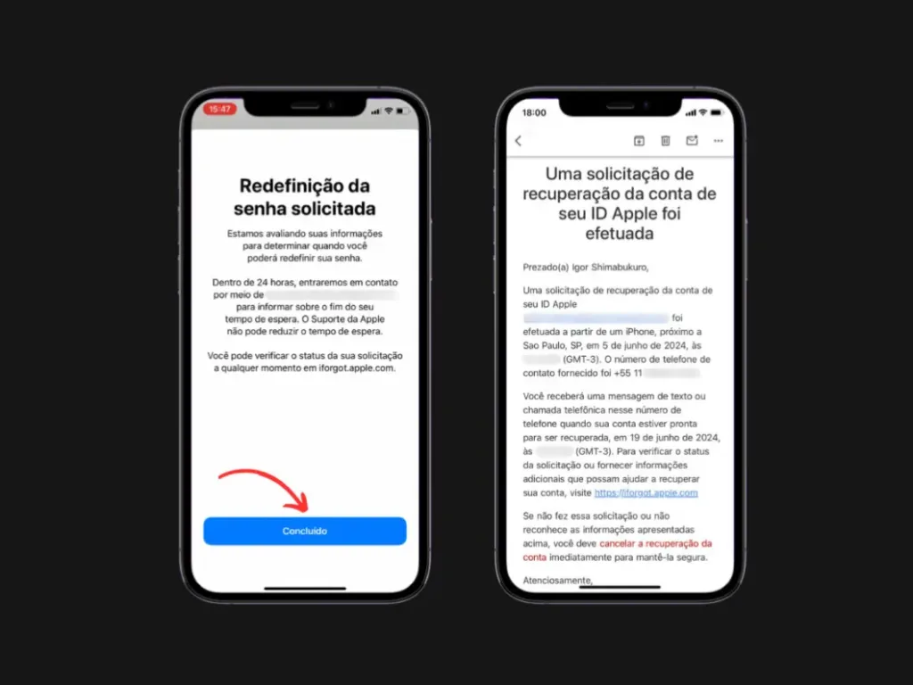 icloud redefinicao de senha solicitada