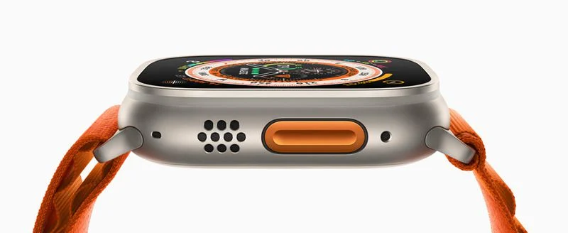 Apple Watch Ultra Laranja Alpino Botão de Ação